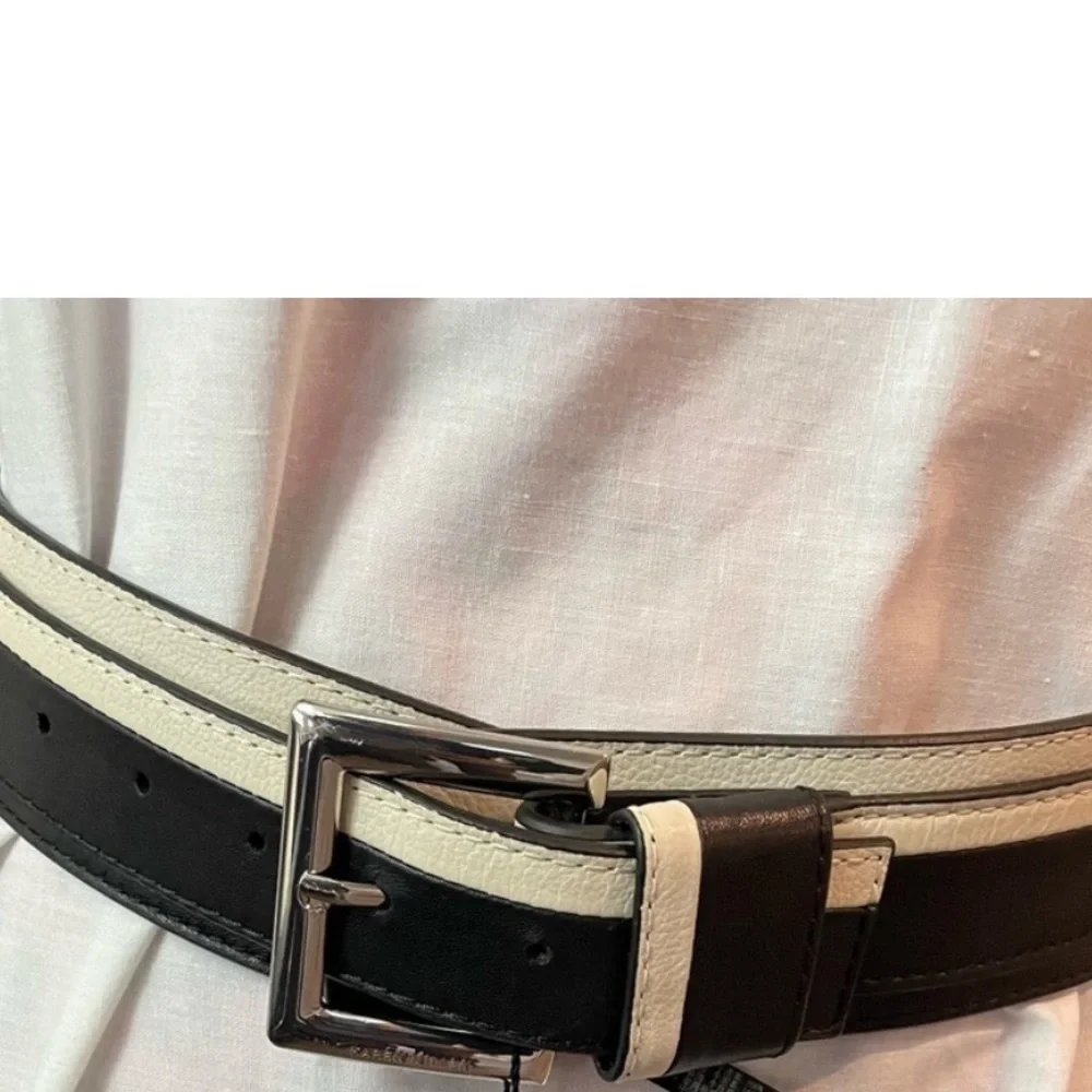 Karen Millen Wide Leather Black & White Belt Medium